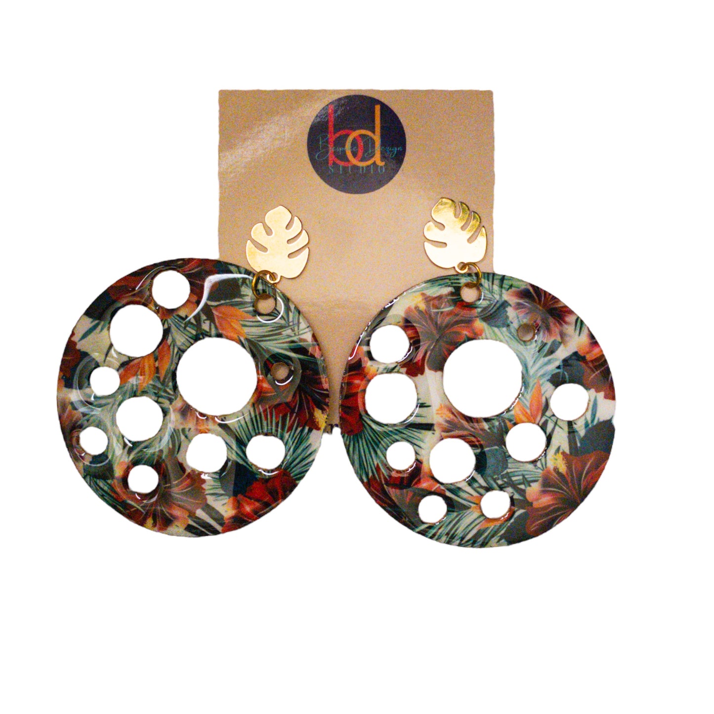 Round Multiple Hole Recycled Earrings