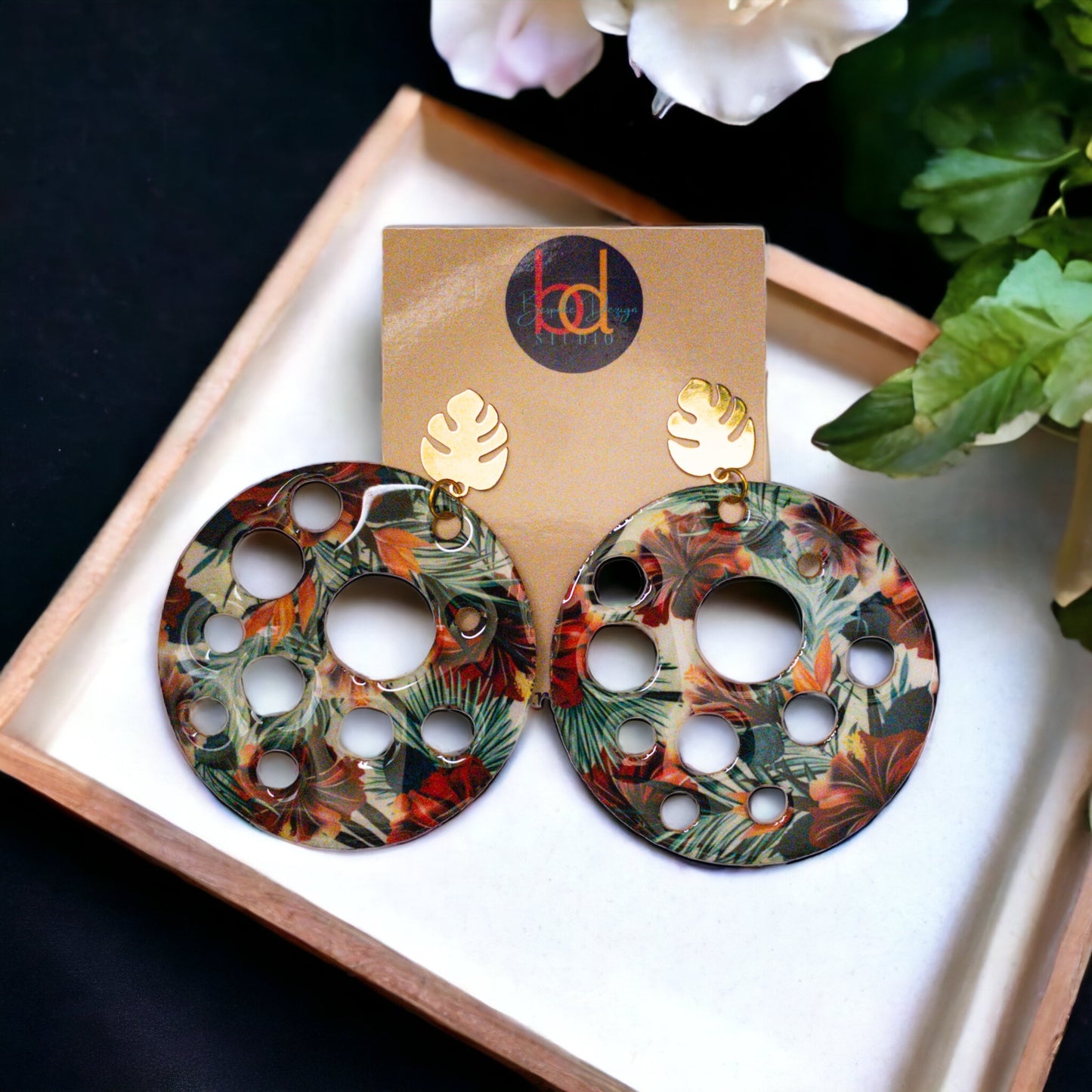 Round Multiple Hole Recycled Earrings
