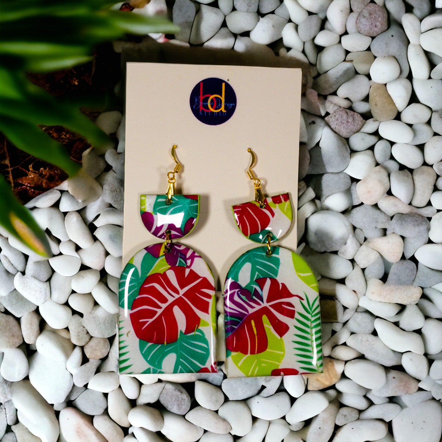 Tropical Floral Arch Earring