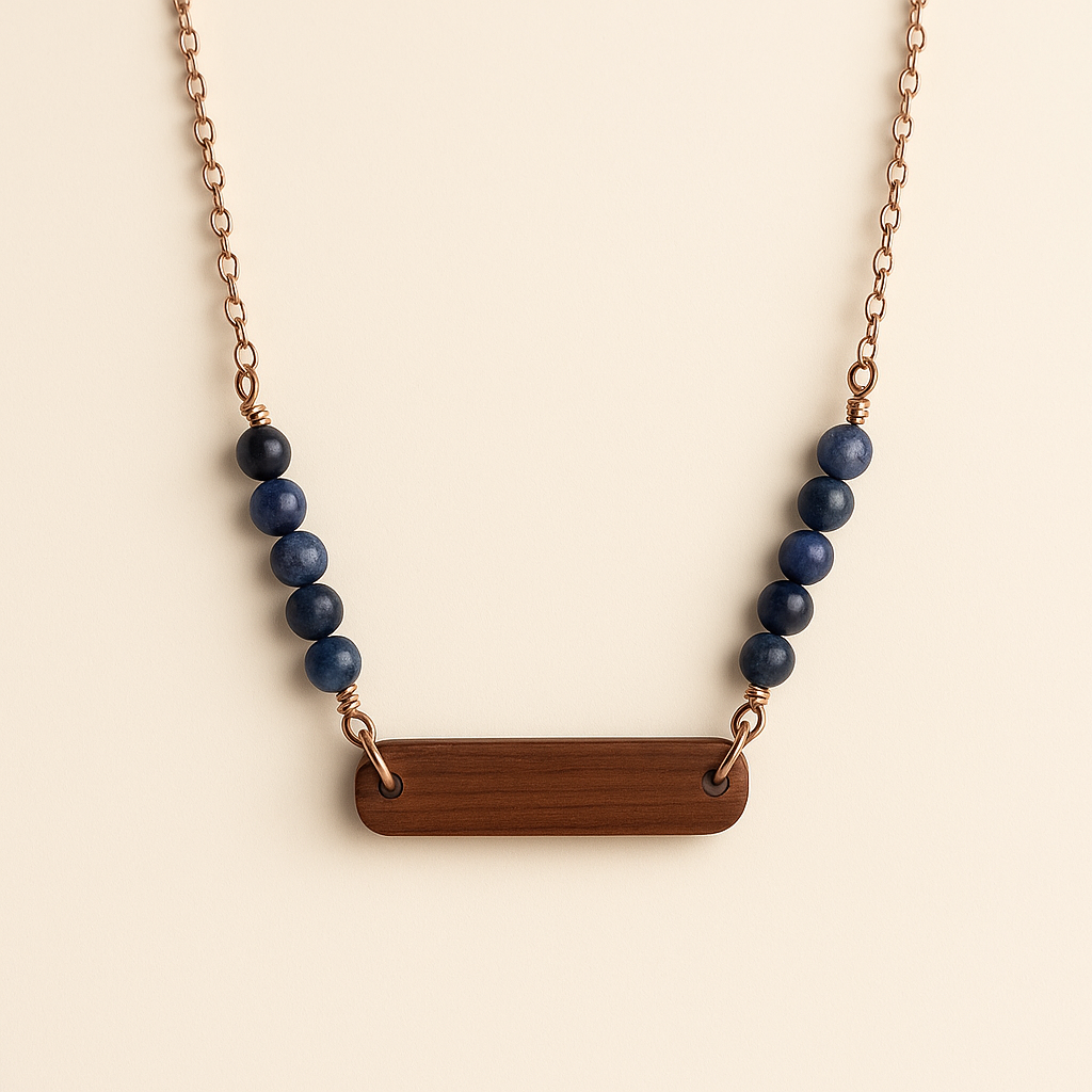 Design Your Own Mahogany Energy Necklace – Custom Wood & Natural Stone Jewelry