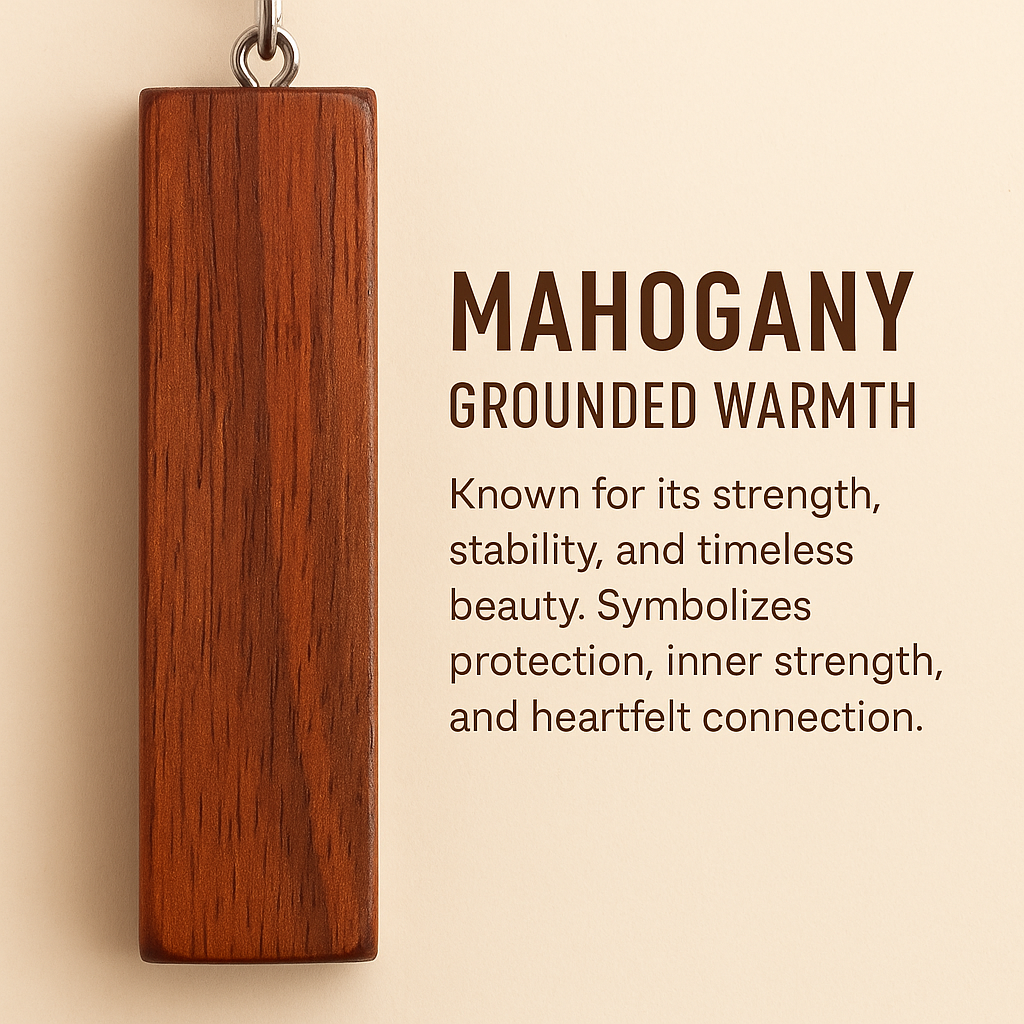 Design Your Own Mahogany Energy Necklace – Custom Wood & Natural Stone Jewelry