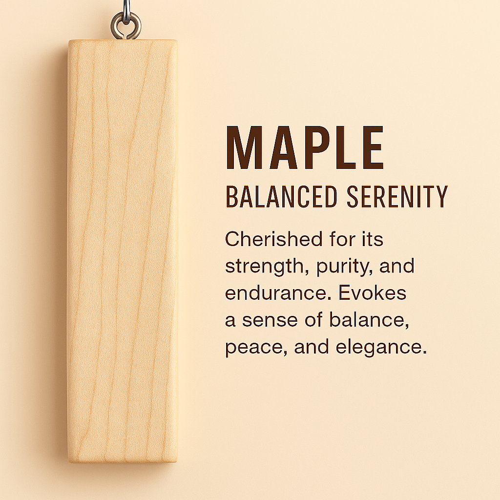 Align Bar – Custom Wood & Stone Energy Necklace-Maple Wood. Custom Wood & Natural Stone Jewelry