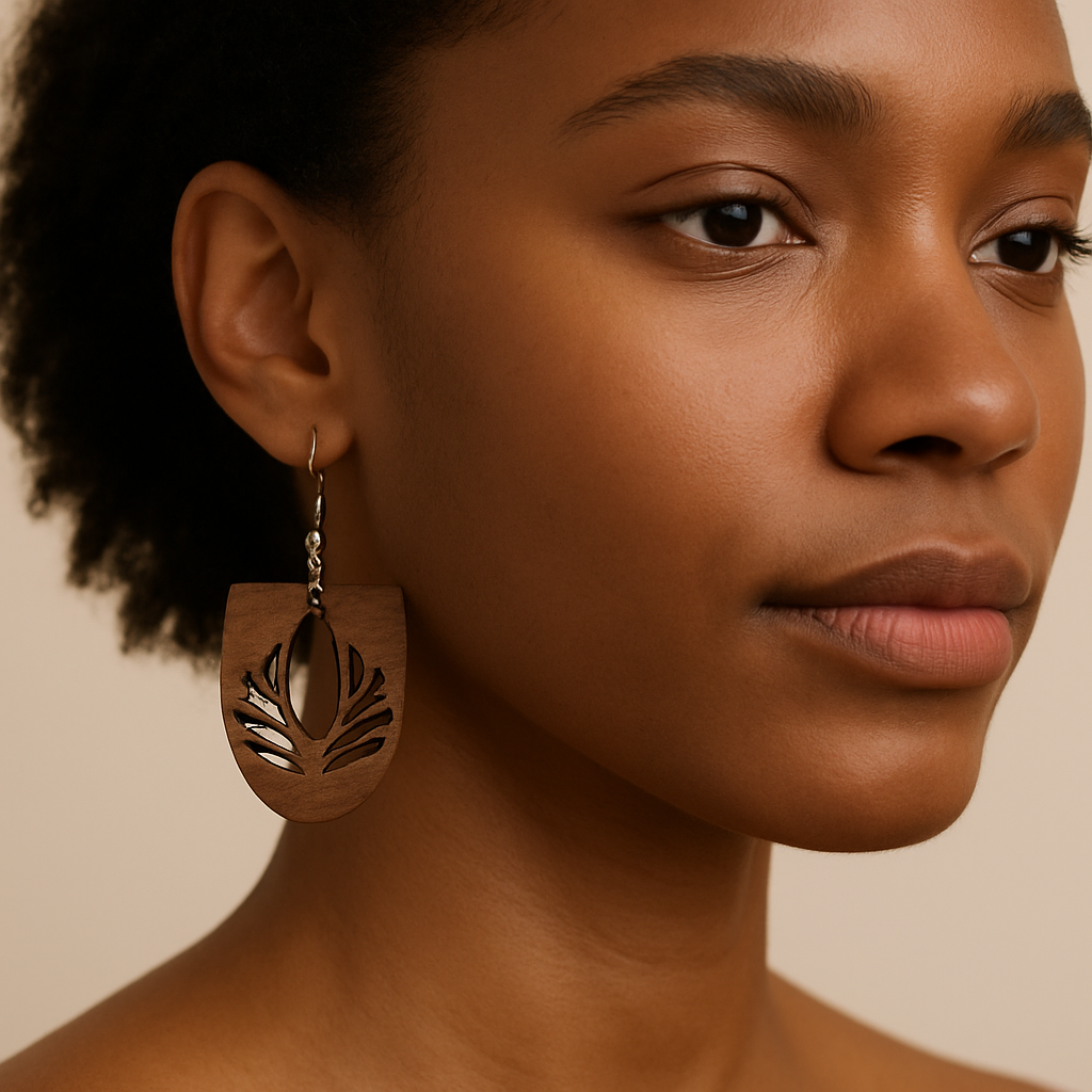 Tulip Petal Earrings – Walnut Wood Botanical Jewelry