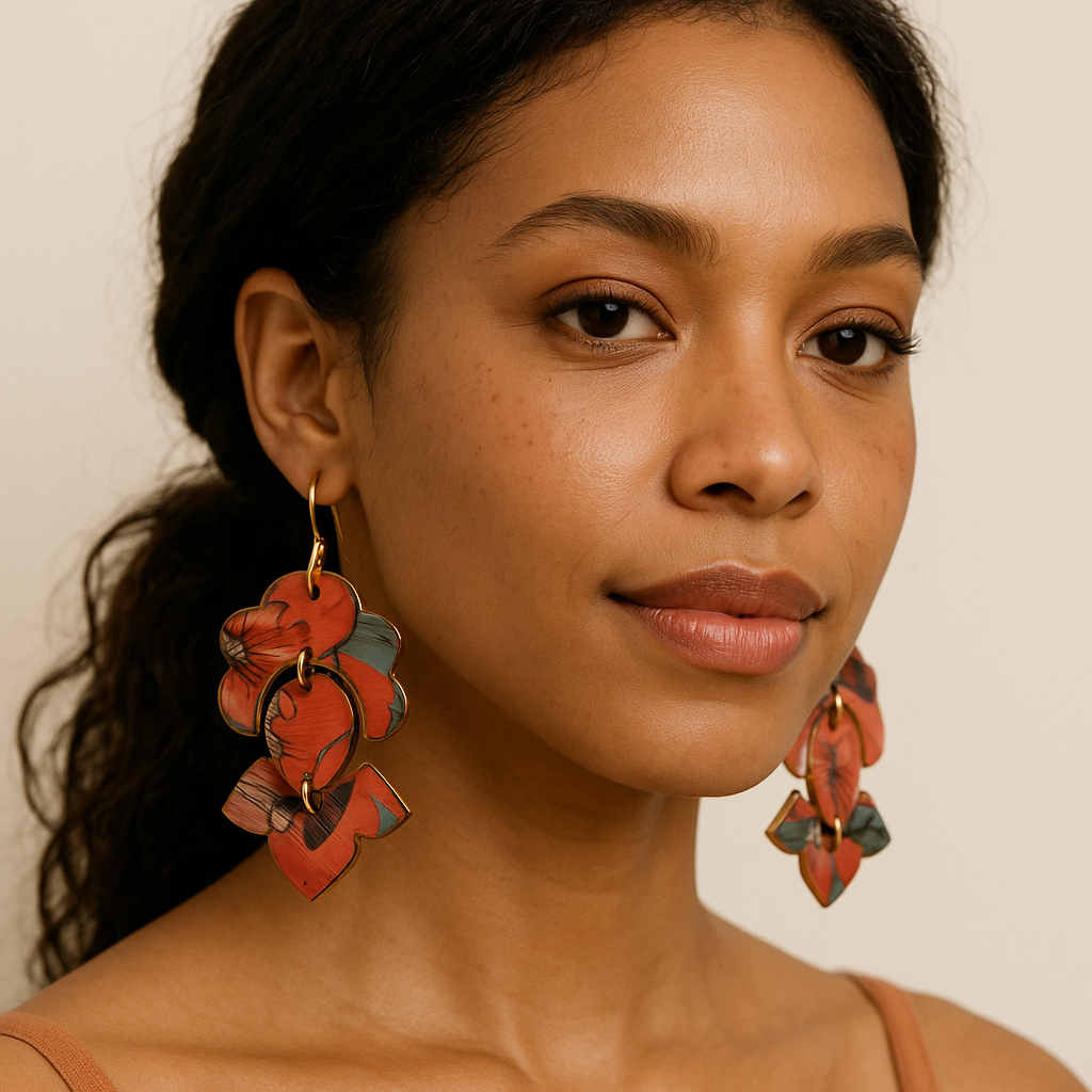 Bold Wavy Drop Earrings – Lightweight Modern Art-Inspired Design