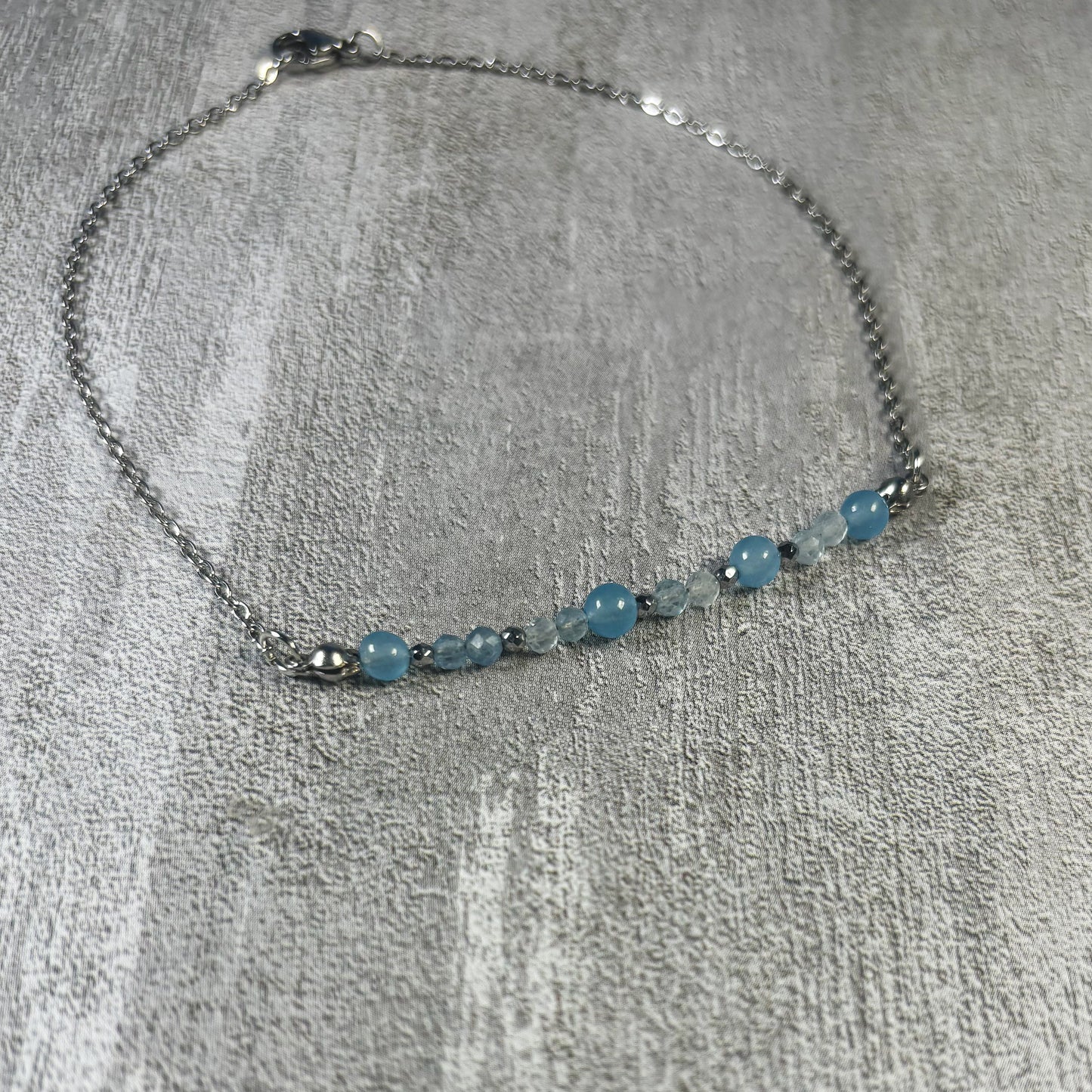 Ocean Drift Anklet – Blue Jade & Aquamarine for Calm & Clarity