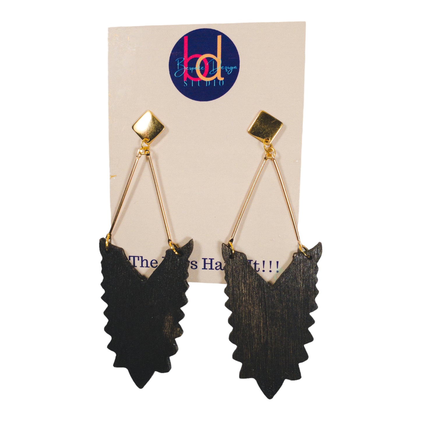 Carved Wing Inspired II Wood Earrings