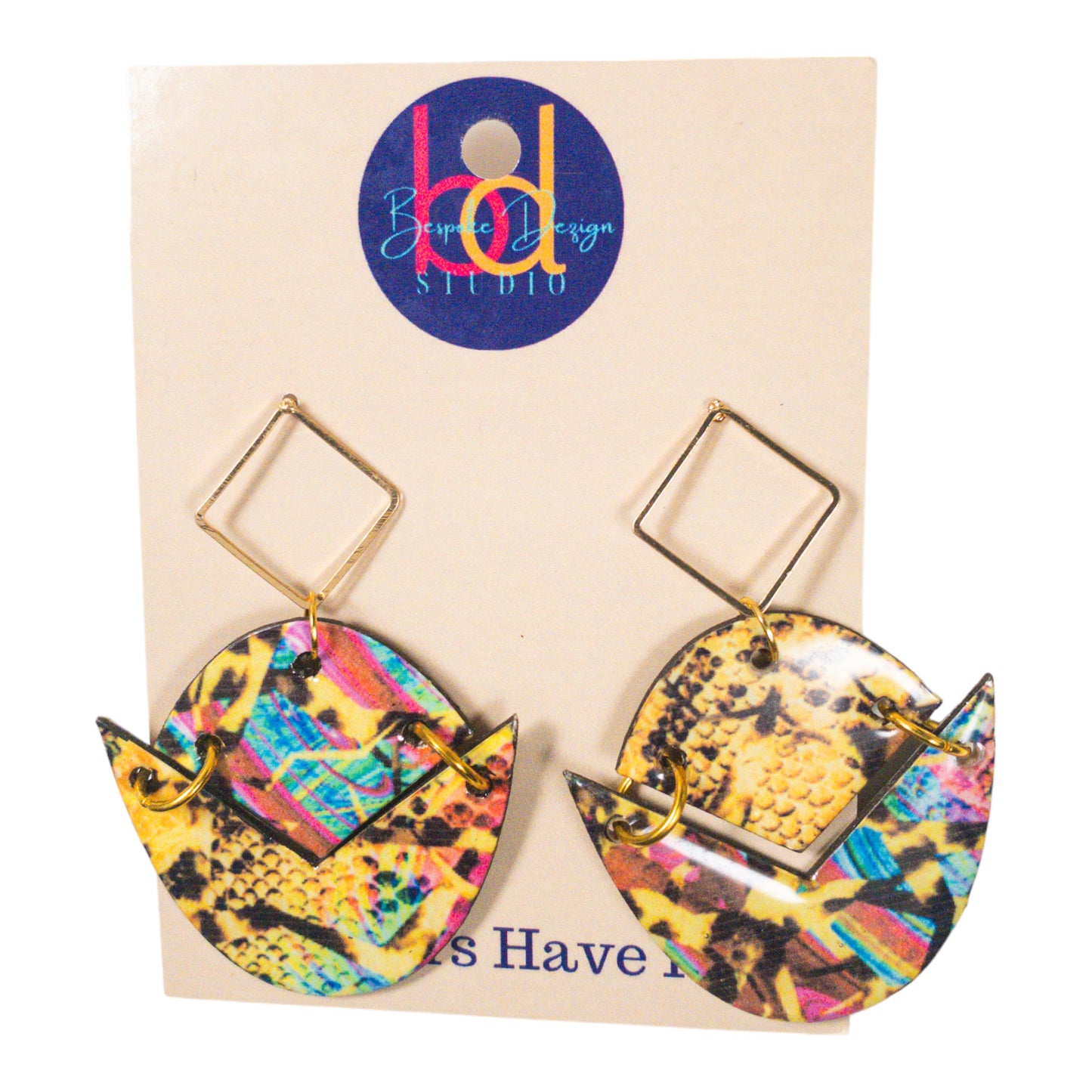 Vibrant Snake Pattern Recycled Earrings