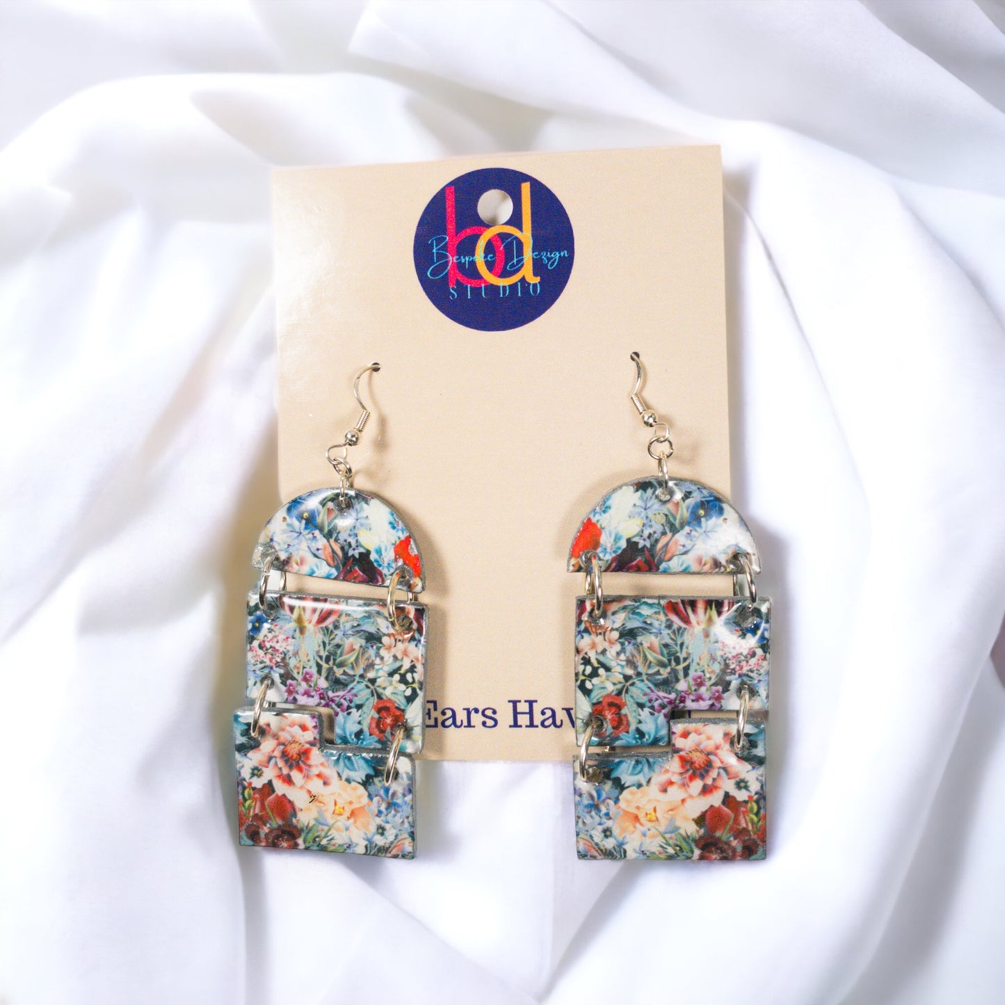 Dangle Arch Floral Recycled Earrings