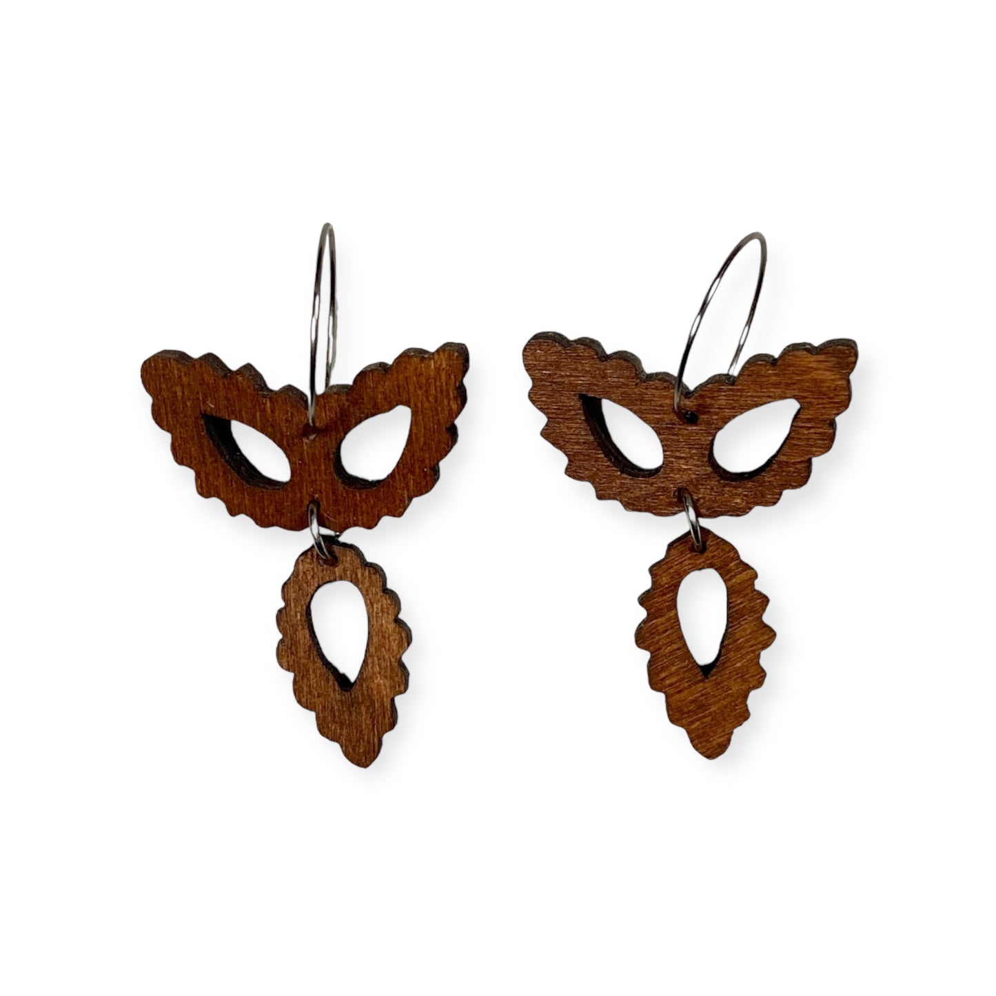 Abstract Wood Flower Earring