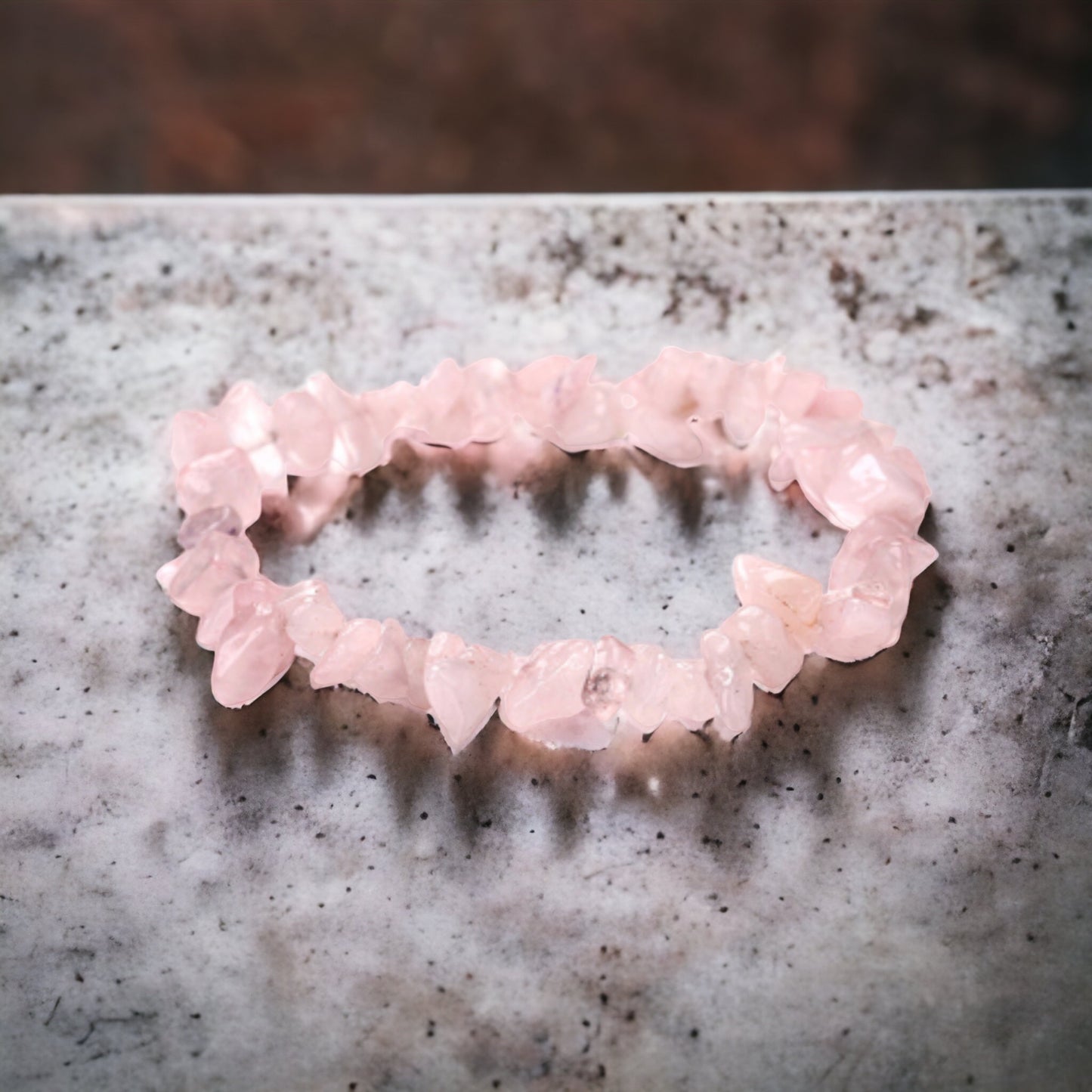 Handmade Rose Quartz Natural Stone Stretch Bracelet