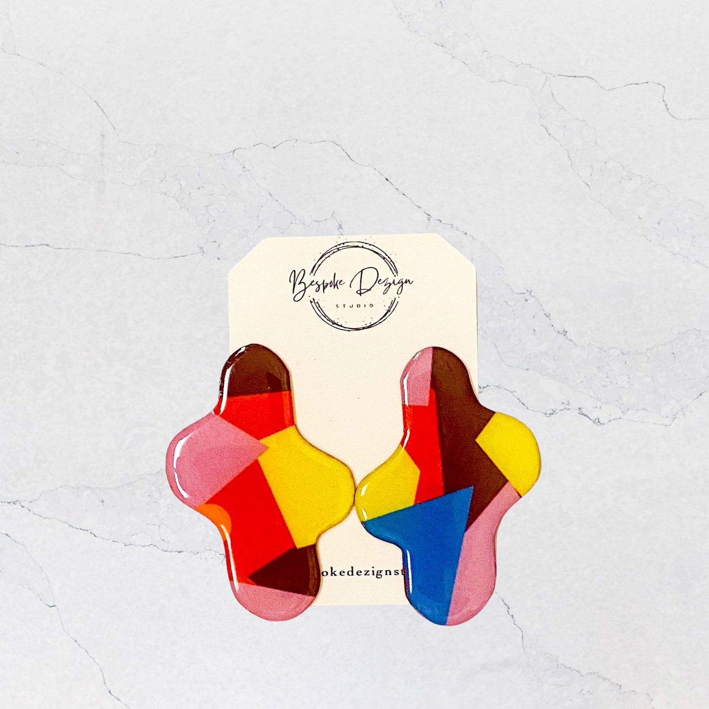 Color Block Abstract Recycled Earrings