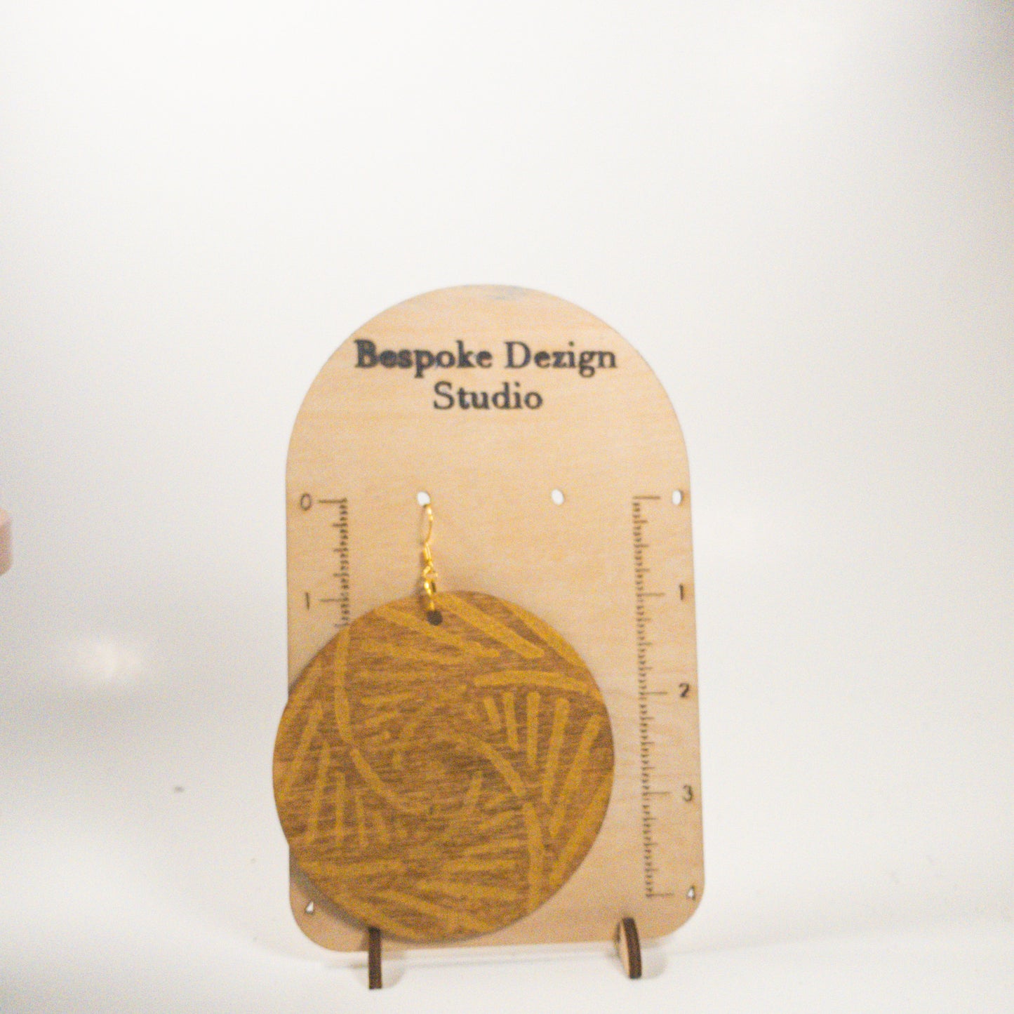 Wheat Round Wood Tribal Earrings