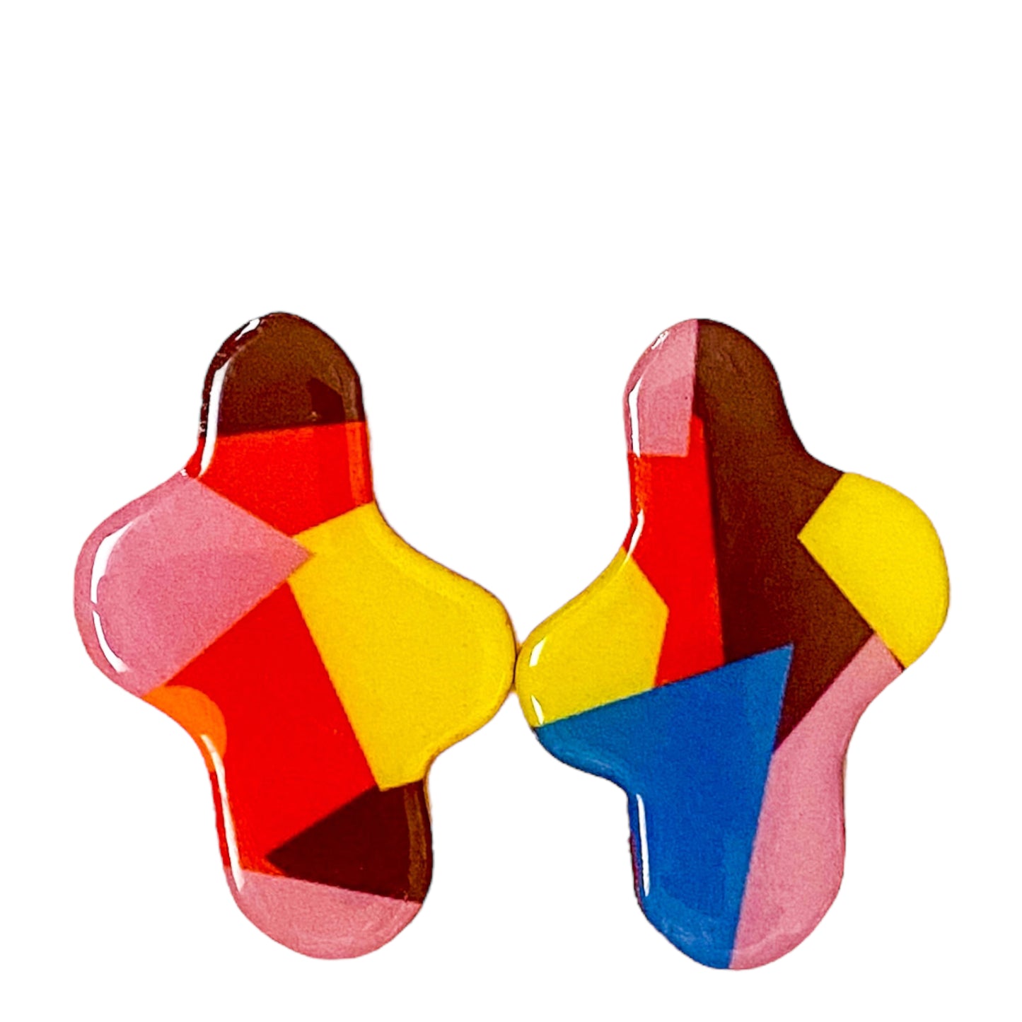 Color Block Abstract Recycled Earrings