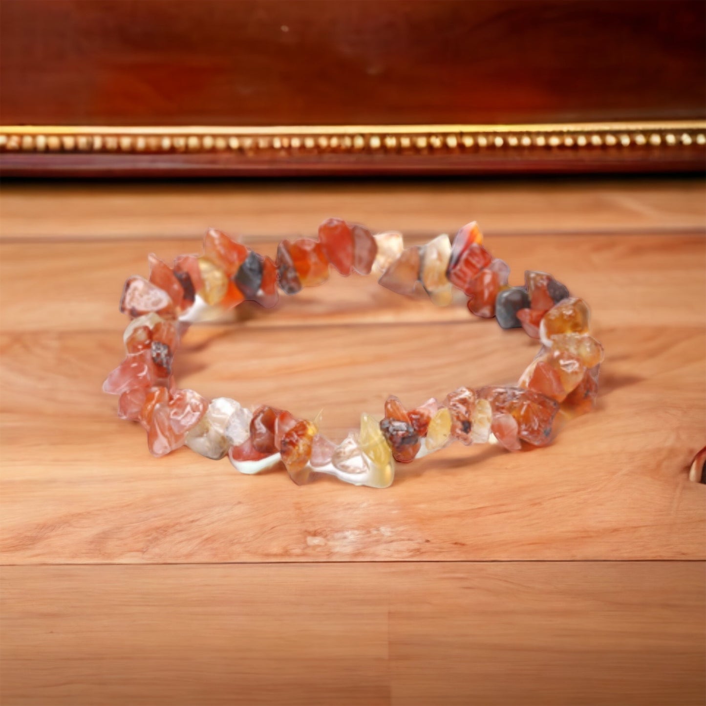 Handmade Red Agate Natural Stone Stretch Bracelet