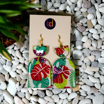 Tropical Floral Arch Earring
