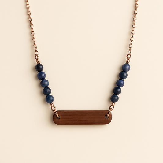 Design Your Own Mahogany Energy Necklace – Custom Wood & Natural Stone Jewelry