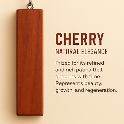 Align Bar – Custom Wood & Stone Energy Necklace- Cherry Wood Custom Wood & Natural Stone Jewelry