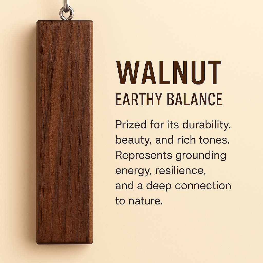 Align Bar – Custom Wood & Stone Energy Necklace Walnut Wood– Custom Wood & Natural Stone Jewelry