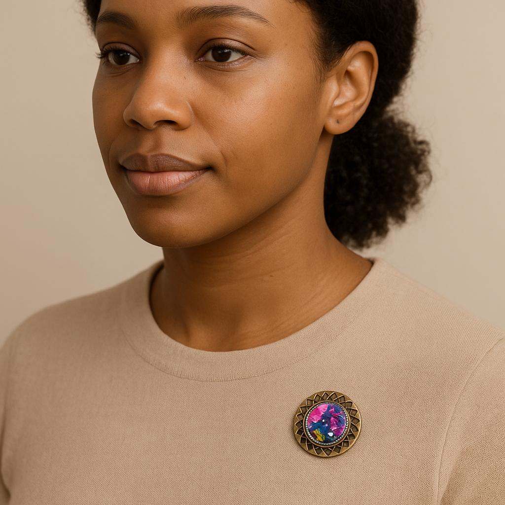 Splatter Art Brass Brooch – Pressed & Gilded Eco-Friendly Pin