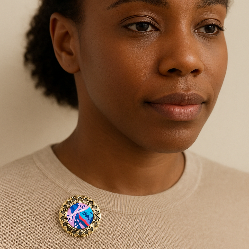 Colorflow Brass Brooch – Pressed & Gilded Handmade Eco Pin