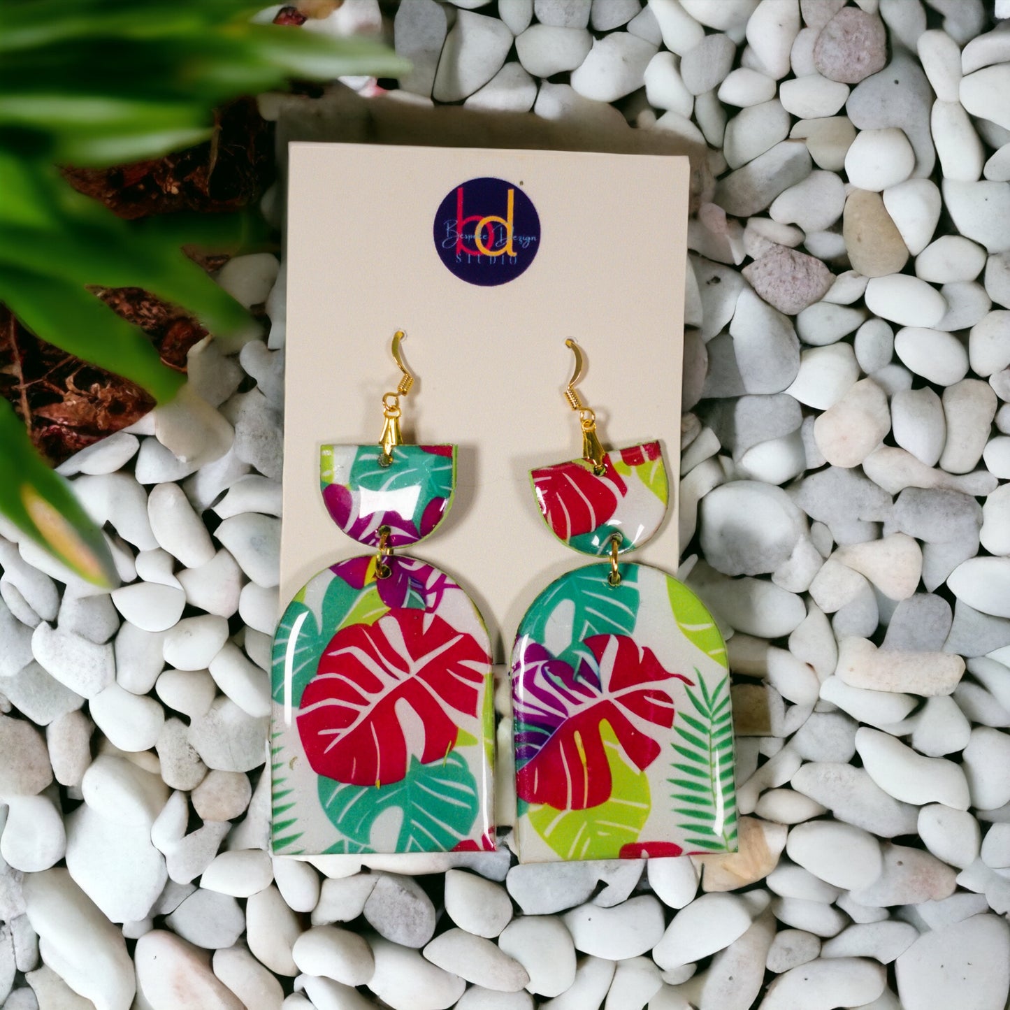 Tropical Floral Arch Earring