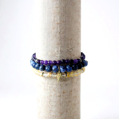 Sagittarius Zodiac Stack – Amethyst, Sodalite & Citrine -Truth &amp; Expansion