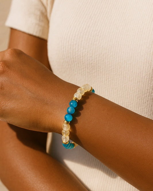 Citrine & Blue Cat’s Eye Energem Bracelet – Clarity & Confidence