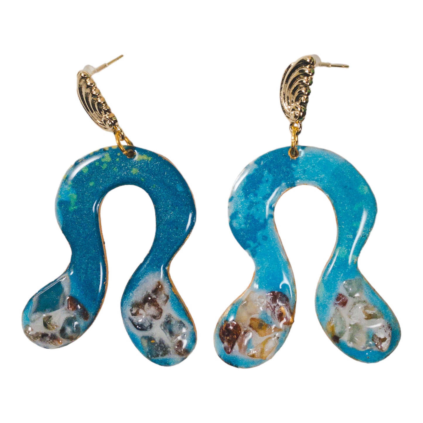 Beach Inspired Horseshoe Recycled Earrings