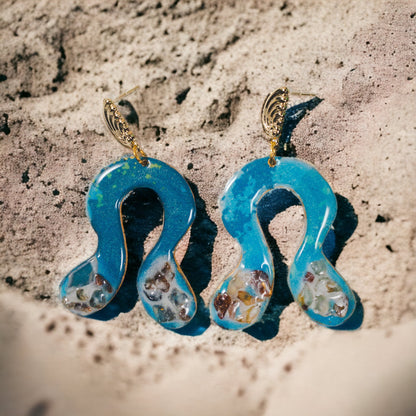 Beach Inspired Horseshoe Recycled Earrings