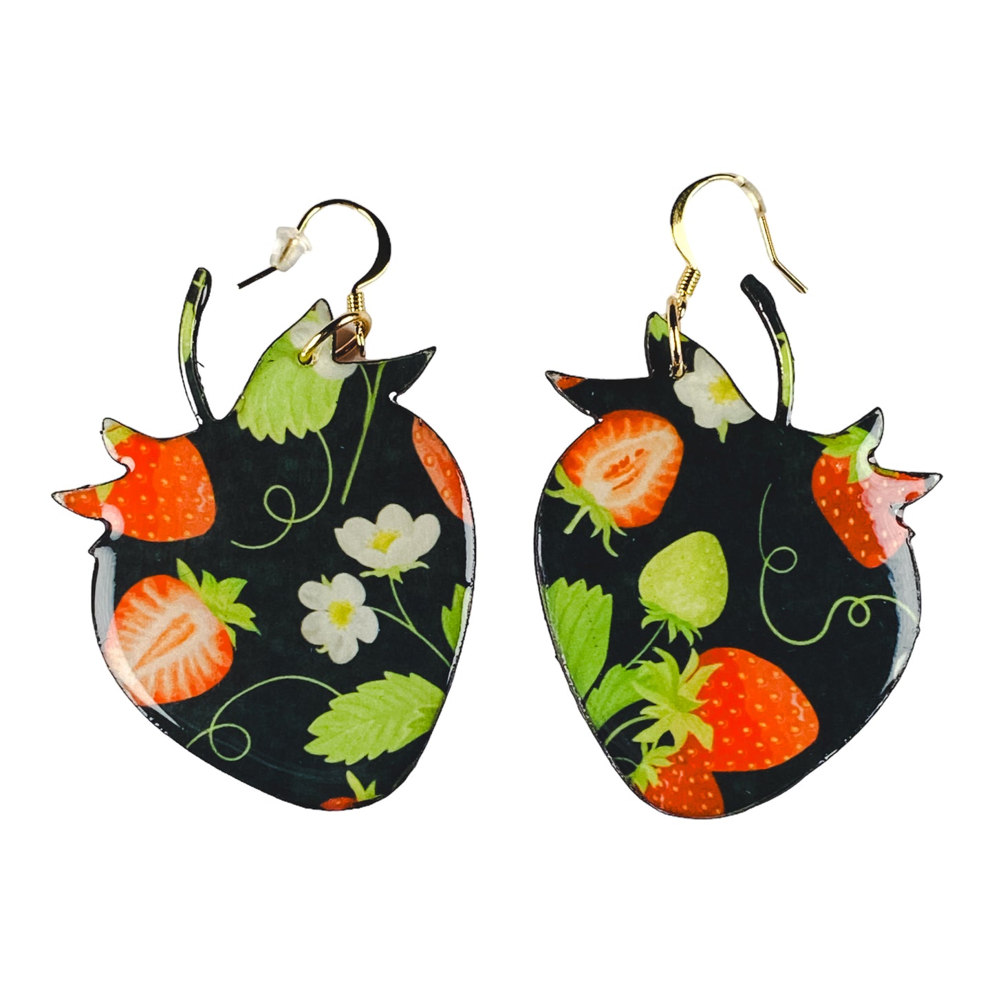 Picnic Perfect Red & Black Strawberry Earrings