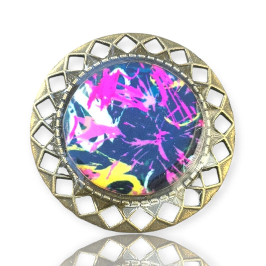 Splatter Art Brass Brooch – Pressed & Gilded Eco-Friendly Pin