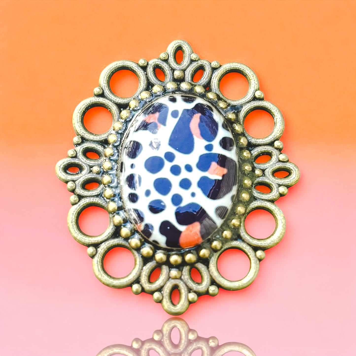 Recycled Chipboard Brass Brooch