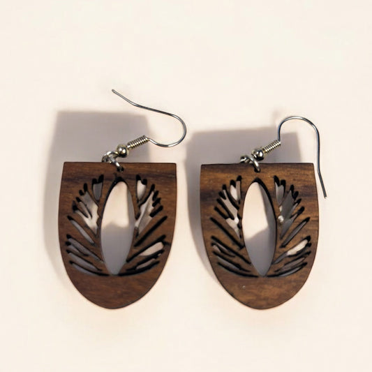 Tulip Petal Earrings – Walnut Wood Botanical Jewelry