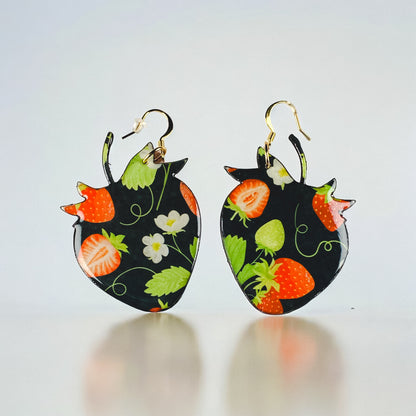 Picnic Perfect Red & Black Strawberry Earrings