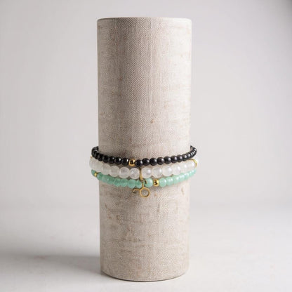 Taurus Zodiac Stack – Rose Quartz, Pyrite & Green Aventurine Bracelet Set
