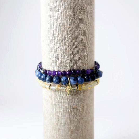 Sagittarius Zodiac Stack – Amethyst, Sodalite & Citrine -Truth &amp; Expansion