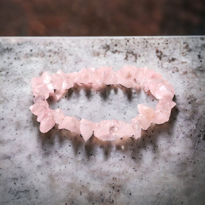 Handmade Rose Quartz Natural Stone Stretch Bracelet