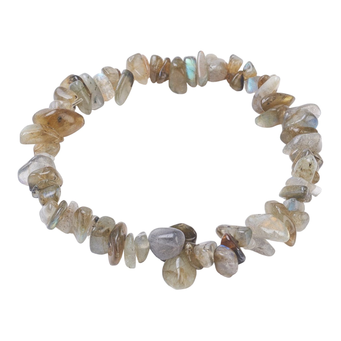 Handmade Natural Labradorite Stone Stretch Bracelet