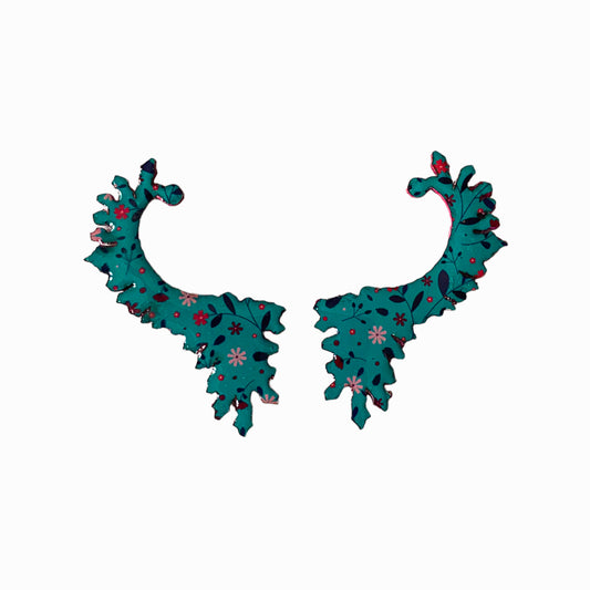 Abstract Flower Floral Pattern Recycled Earrings