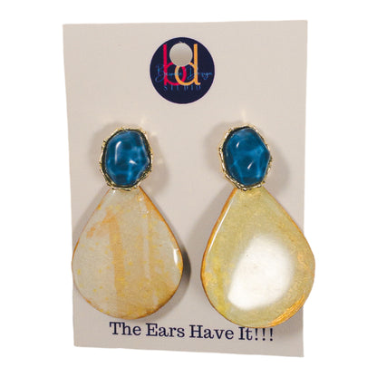 Golden Iridescent Isosceles Drop Recycled Earrings