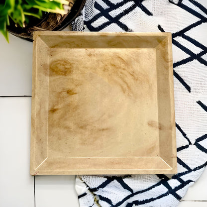 Gold Marble Cement Square Trinket/Catchall Tray